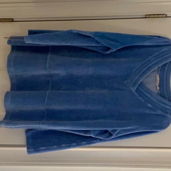 Soft Surroundings blue velour sweatshirt - Picture 1 of 3